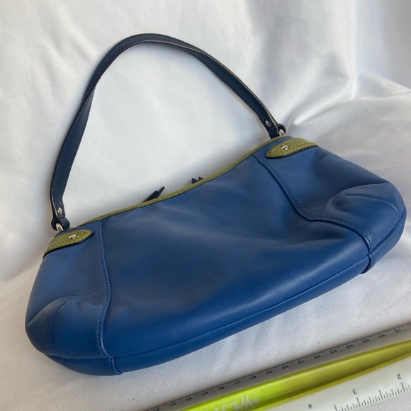 Coach Green and Blue Leather Bag - Picture 4 of 7